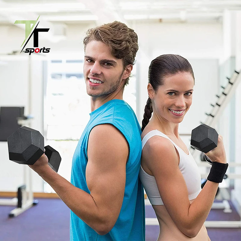 

TTSPORTS New Fitness Dumbbells for Strength Training Anti-Slip Anti-roll All-Purpose for Workouts gym, Black