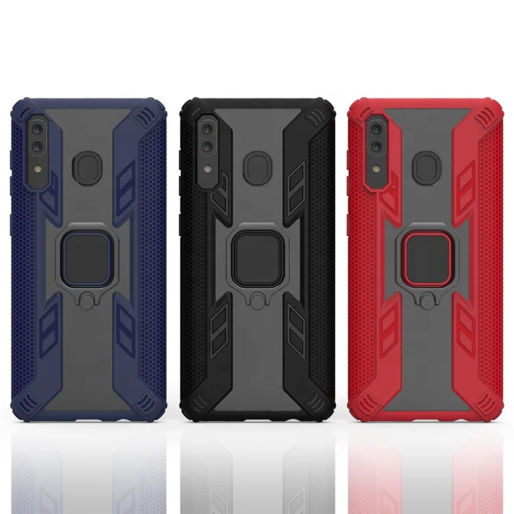 

Military Design Shockproof Protective Acrylic TPU Hardness Case for Samsung A30 phone case, Blue, black, red