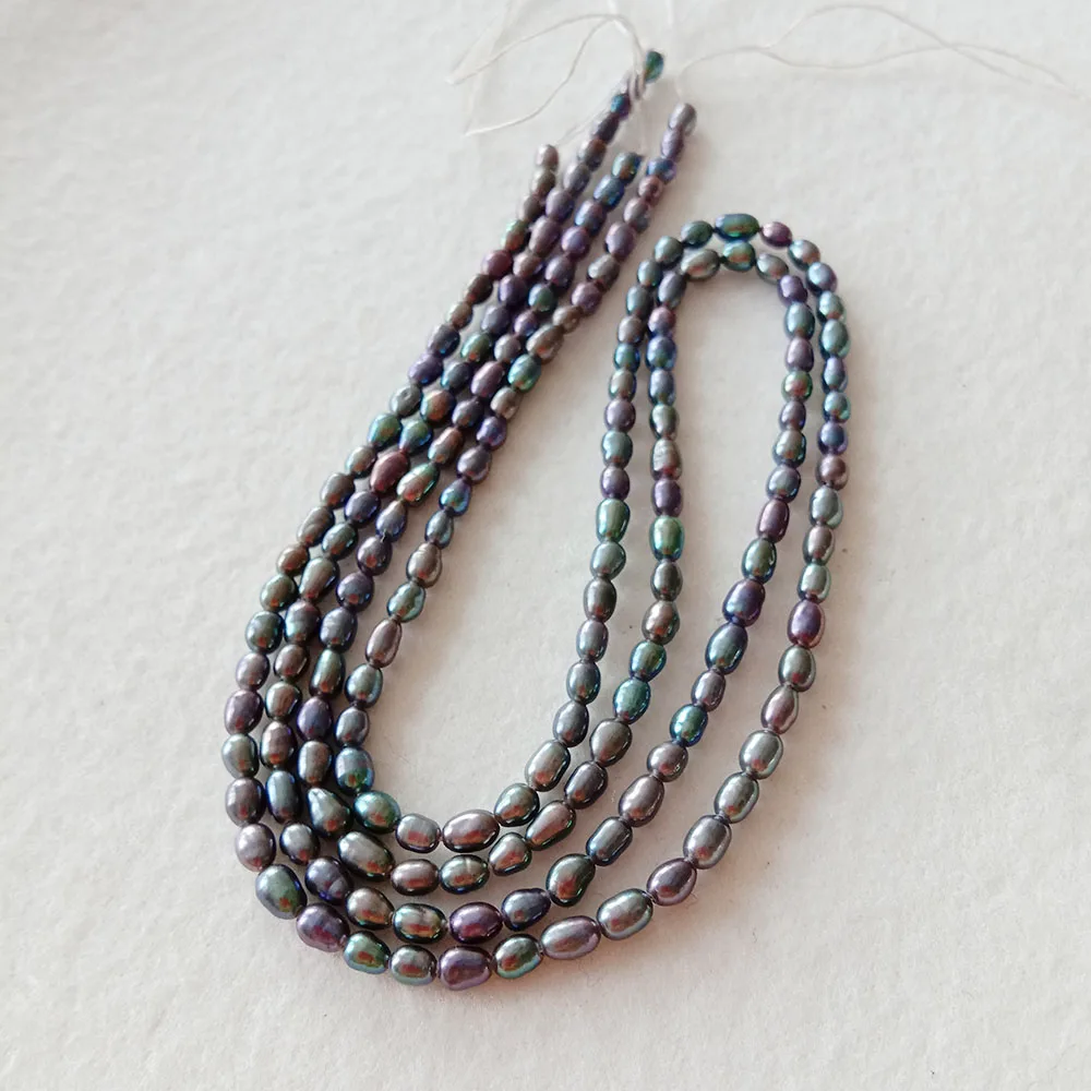 

black color mini rice pearl wholesale freshwater loose pearl strand,mini freshwater pearl