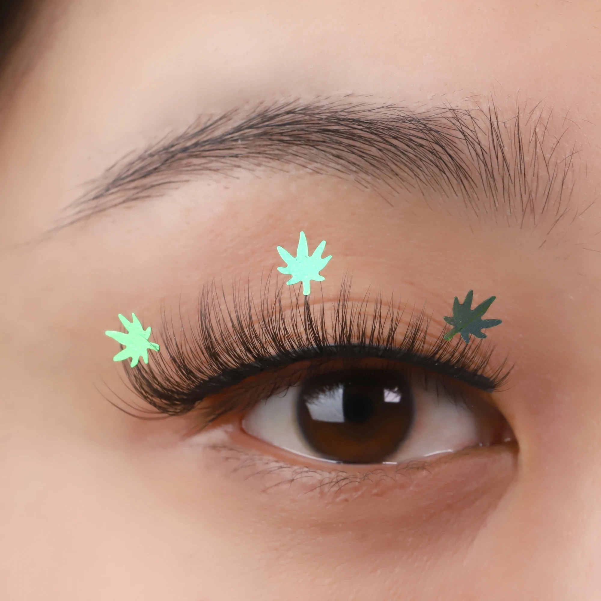 

2021 wholesale new trend colored shinning DIY real mink 3d sequin false eyelashes, Natural black
