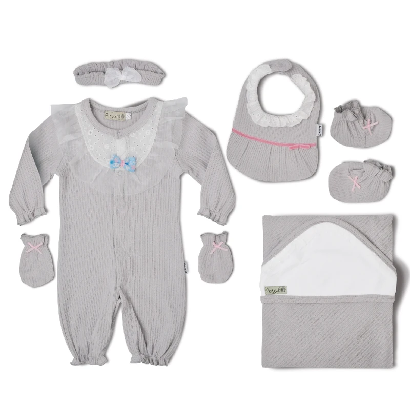 

newborn baby gift set 100% cotton 0-3 Months newborn baby clothes gift box, Gray