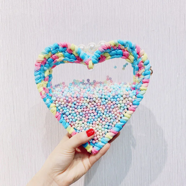 

Cute woven bag acrylic bag small fragrant wind net red diy handmade bag material finished single shoulder handbag, 8 colors