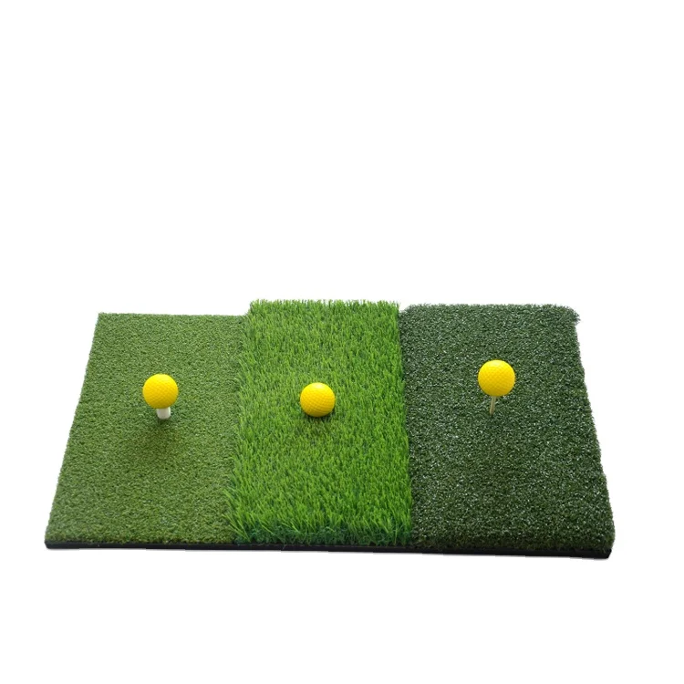 

Premium Quality Foldable Portable Tri-Turf Golf Hitting Mats Indoor or Outdoor Practice, Green