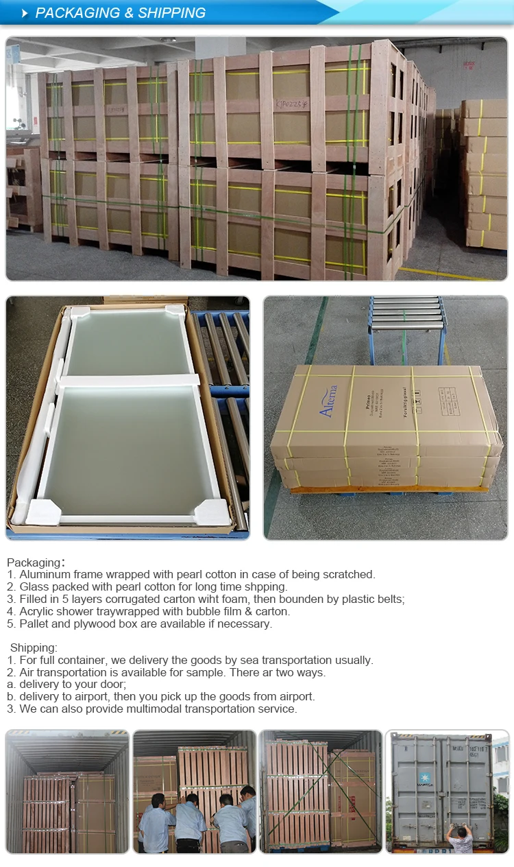 2 Handel Sizes Barn Frameless Bypass Gold Glass Sliding Customized Shower Doors