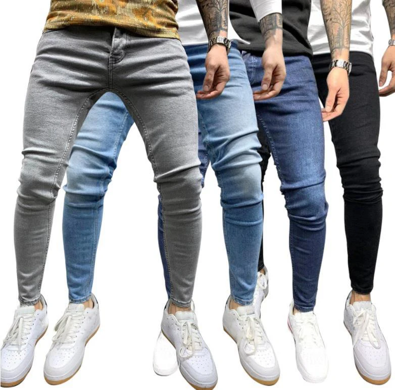 

Oem Drop Shipping 2022 Fashion Men Skinny Jeans Slim Trousers Demin Pants Jeans Men High Quality Jeans, Picture shows