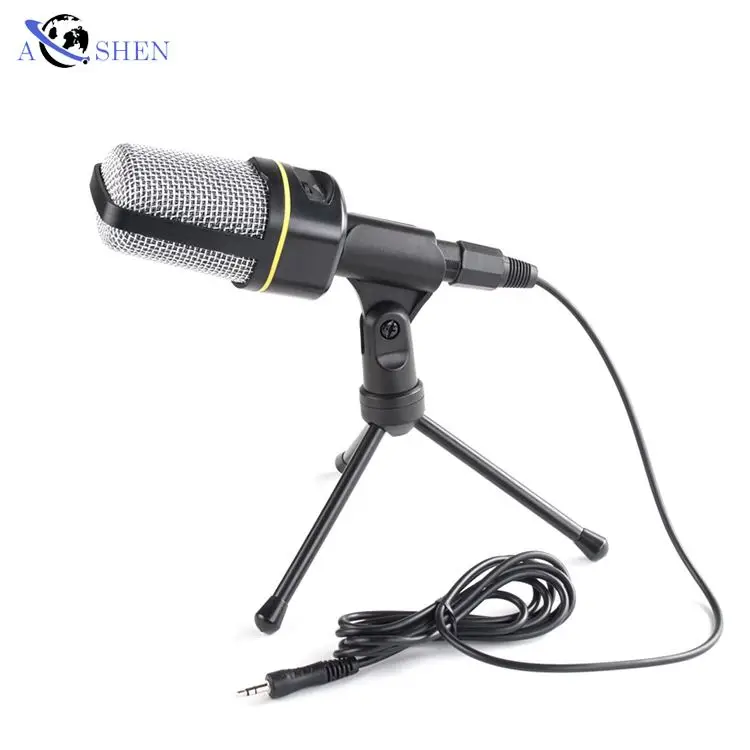 

Professional 3.5mm Desktop Condenser Microphone with Volume Tripod Stand for YouTube Broadcasting Recording Podcast SF-920