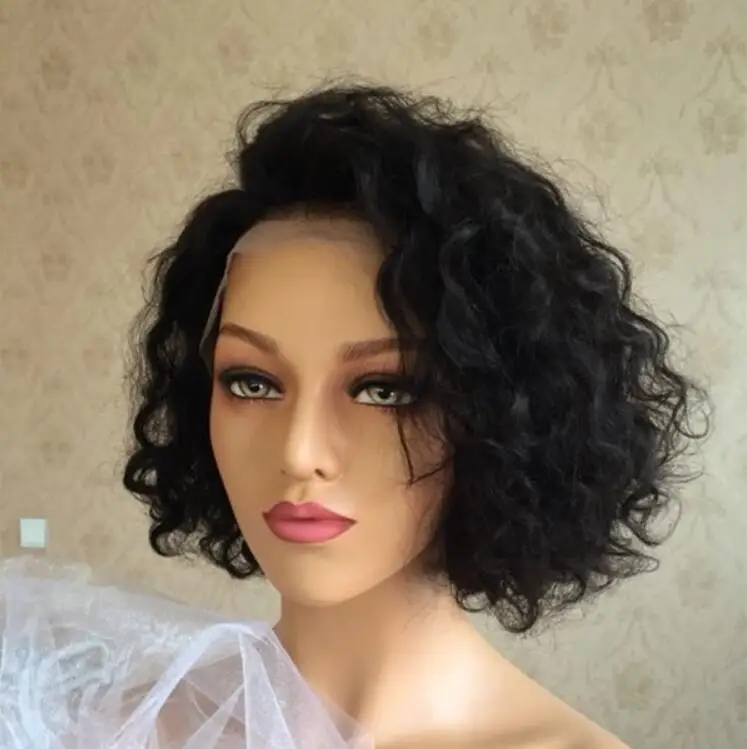Sunlight 2020 short brown pixie cut vietnam hair in fumi pixie curl Lace wig ,pixie human hair bundles