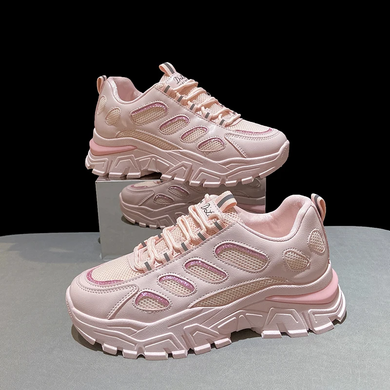 

615-1 Fashion brand custom oem fashion ladies pink trainer sneakers woman