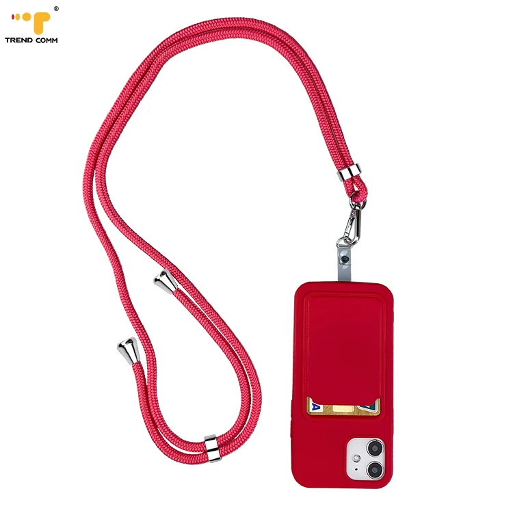 

Drop Ship TPU Rubber Gel With Long Universal Strap Card Holder For Samsung 30 Mobile Phone Case