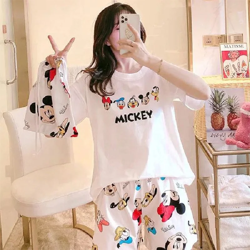 

2020 popular wholesale pijamas short sleeve two piece womens pajamas
