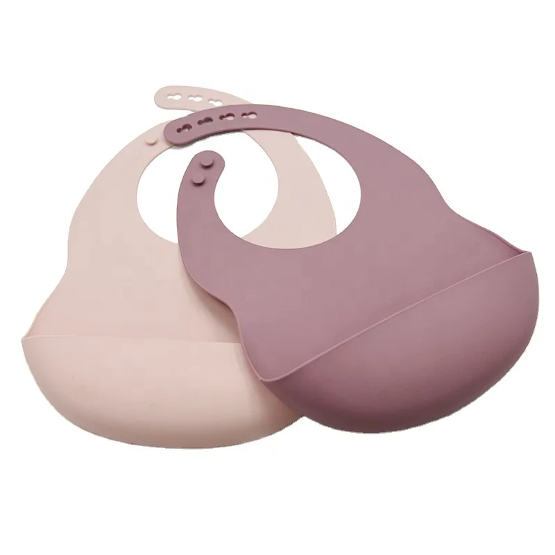

Food grade soft foldable baby bibs silicone baby bib waterproof silicon with catcher, Any pantone color