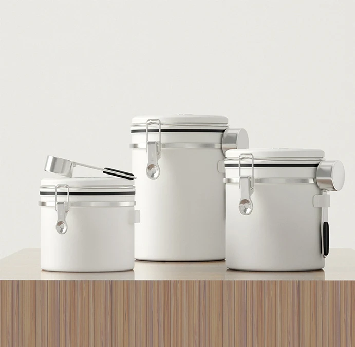 

Cover Pot Metal Machine Coffee Bean Storage Tank For Sale