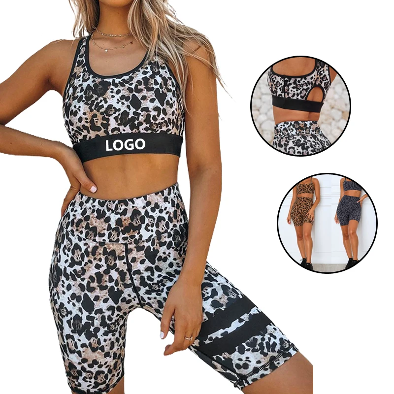 

Custom Logo Private Label 2 Piece Women Athletic Gym Crop Top And Biker Shorts Set Yoga Short Set, Custom color biker shorts set