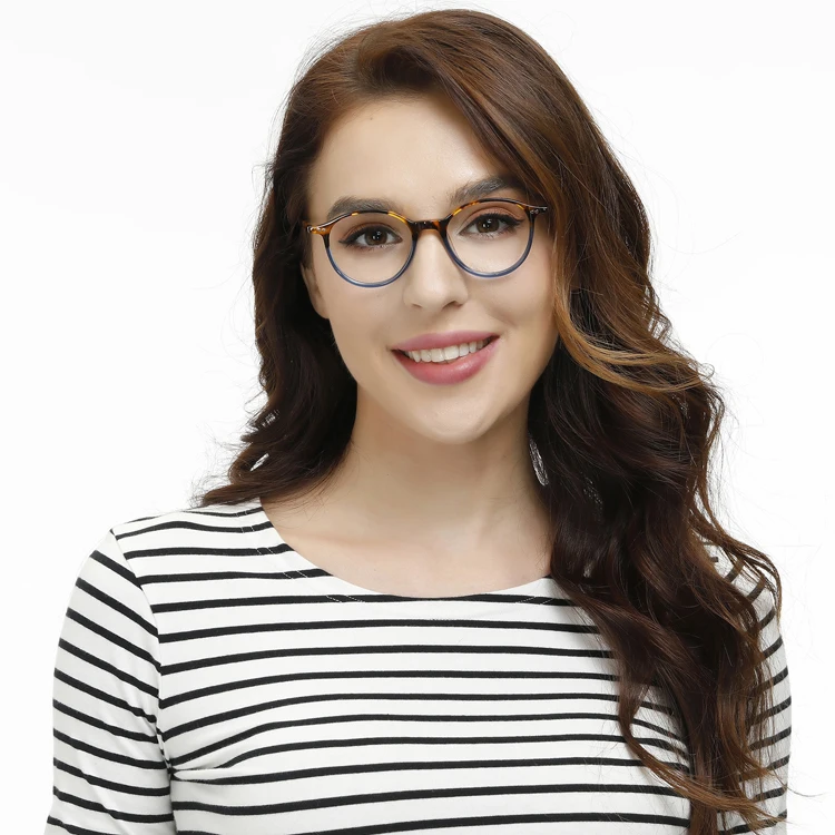 

Latest design retro for woman acetate optical frame round eyeglasses, 3 colors
