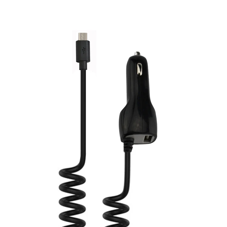 

1m sprial cable micro type c 8pins output USB A charging universal Car charger 5v2.1A bulk cheap