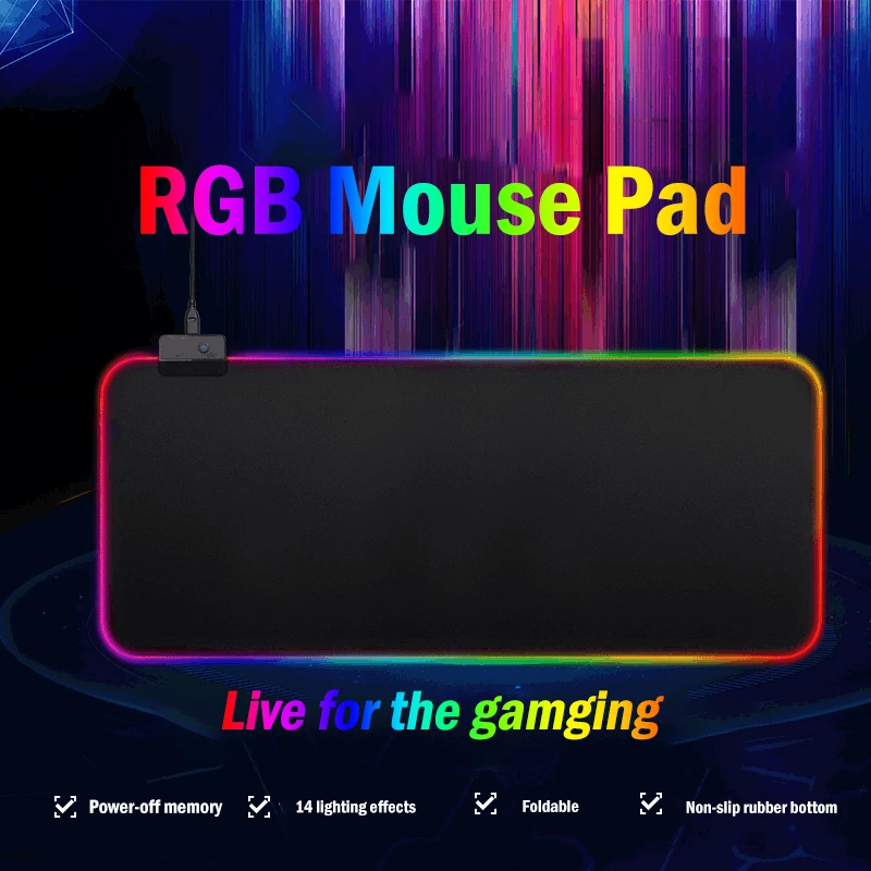 

Hot Style Glorious Customizable Extended RGB Light Gaming Mouse Pad Full Desk Mat Colorful Flashing For Gaming Race Mousepad