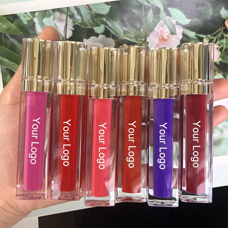 

wholesale customized pigmented brown liquid lipstick logo cruelty free rose gold 50 shades matte liquid lipstick waterproof