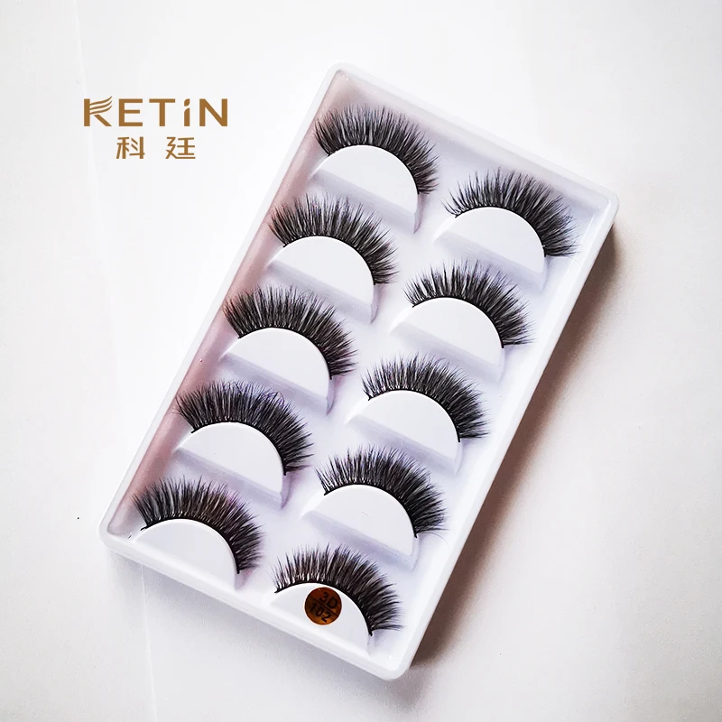 5 Pairs 3D Faux Mink Hair False Eyelashes Handmade Silk Lashes Wispy Fluffy Long Synthetic Fiber Lash Natural Faux Eye Lash