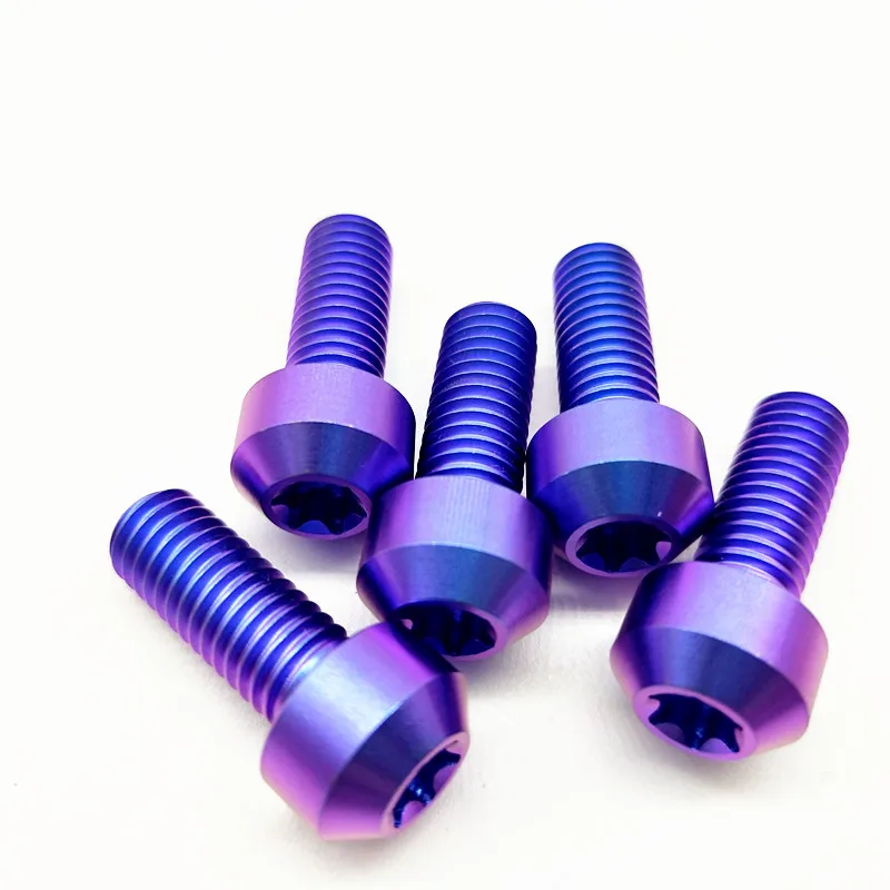 

Bicycle Hexagon Socket Head Button Purple Anodized Titanium Bolt, Metal