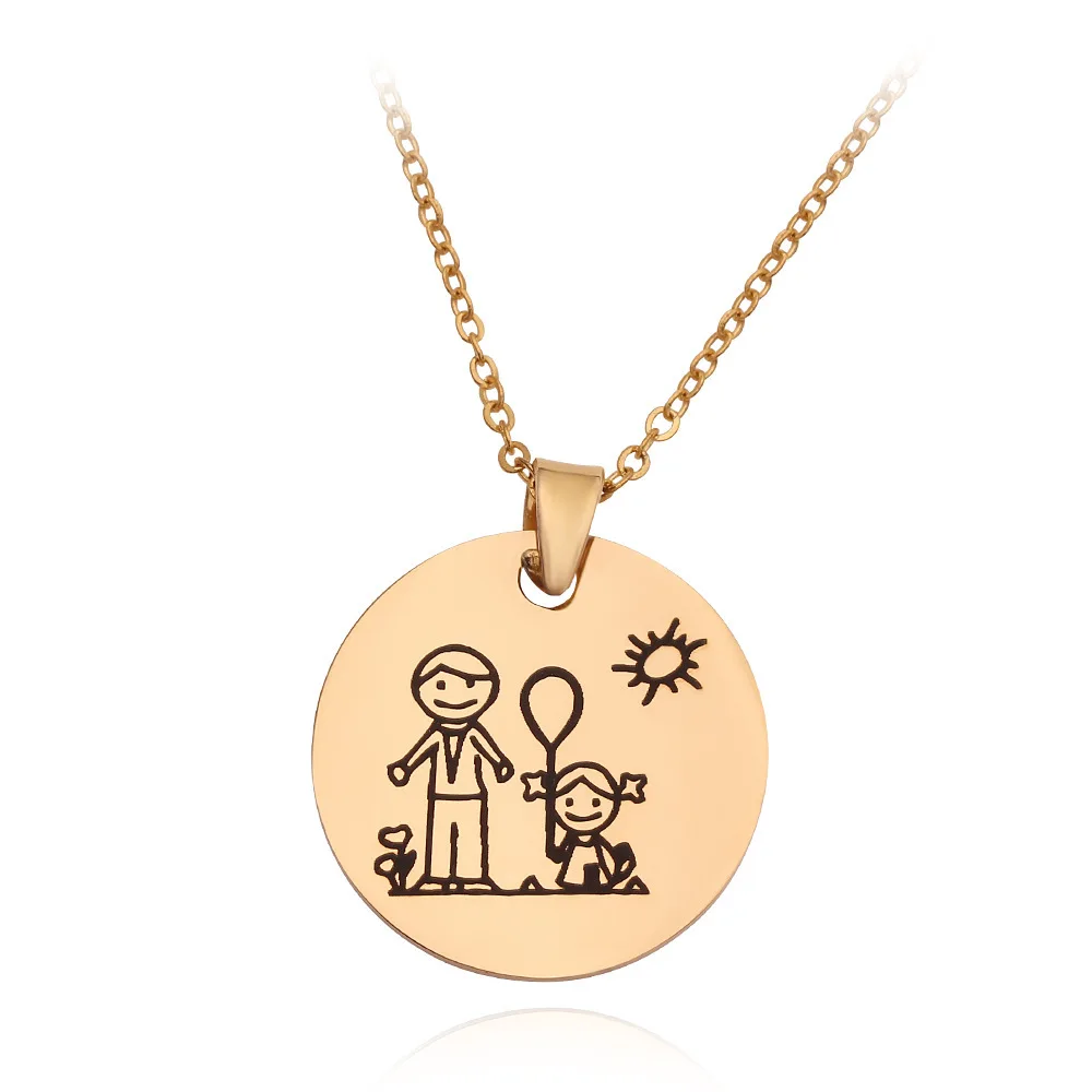 

Hot-selling Mother's Day Gift Private Customized Disc Pendant Necklace, Show in the picture