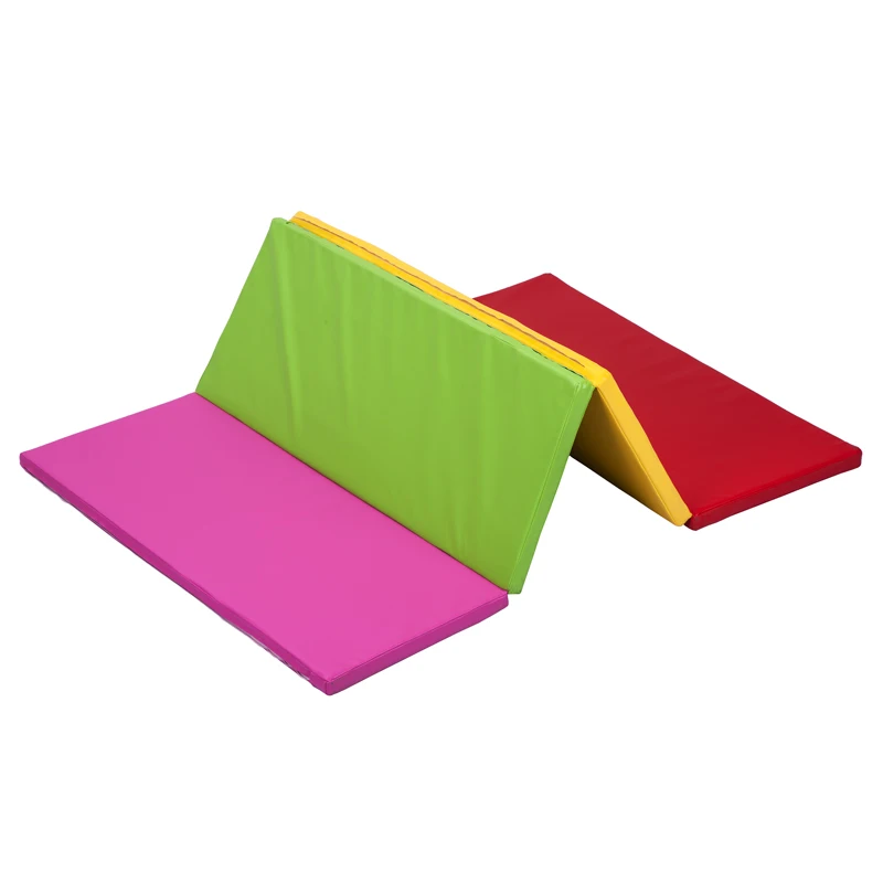 

48"x22"*2" Folding Gymnastics Mats with PU leather and EPE stuff Tumbling Mat for Baby Play Gym Mat, Red, green, blue, green or customzied tumbling mat