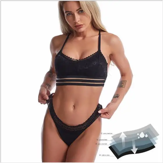 

87040# New Arrival Plus Size 4XL Sexy Lace Incontinence String Underwear 4 Layers Leak Proof Absorbent Menstrual Period Panties, Black,complexion,green,purple,pink