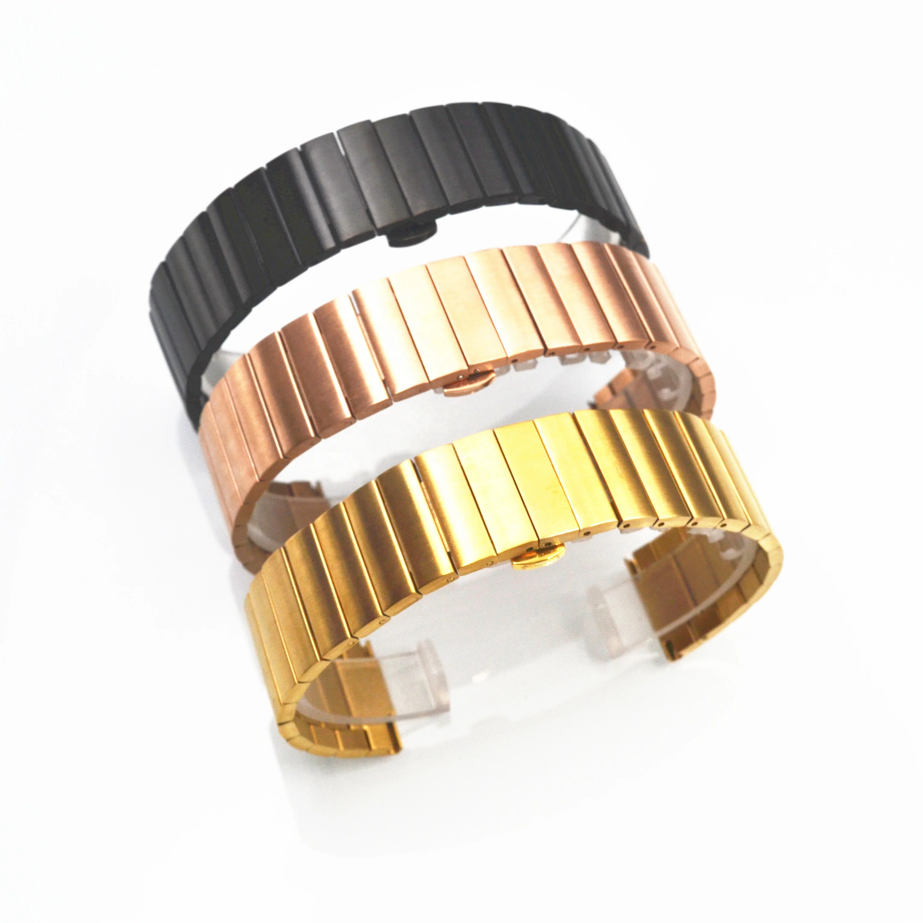 
Hot selling items butterfly lock solid metal watch strap band for smart watch bracelet with quick release pins 