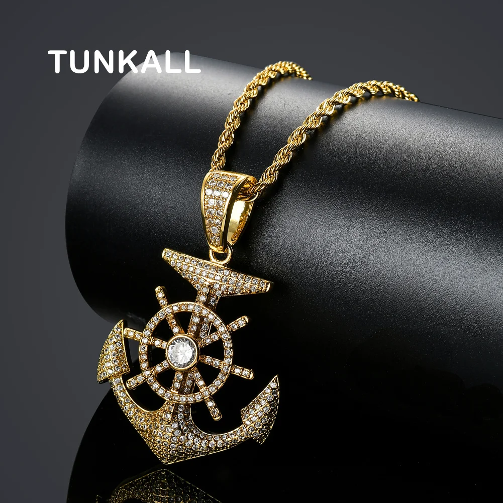 

CN031 Brass Pendant Iced Out Cubic Zircon Men Necklace Hip Hop Jewelry