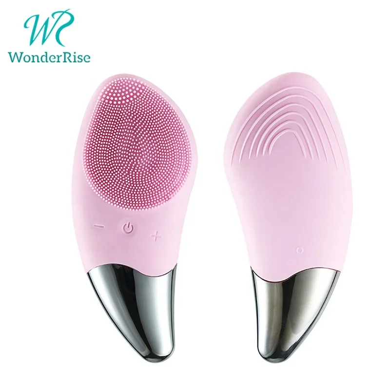 

USB Rechargeable Waterproof IPX7 Silicone Facial Cleanser Brush Electric Sonic Face Brush, Blue, pink, red, green