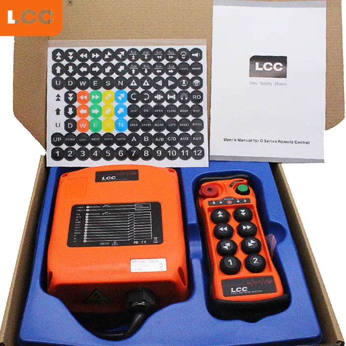 

LCC Q800 8 keys single speed 433mhz waterproof wireless industrial crane remote control for concrete pump