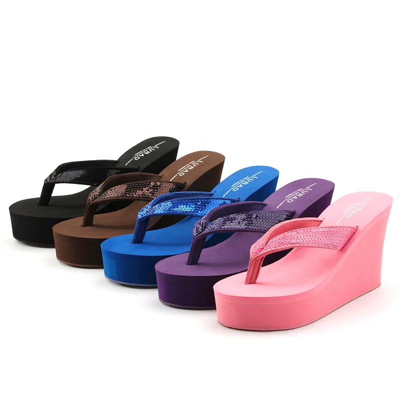 

2021 Sumer New Fashion Casual slippers Beach Slippers Rubber Wedge Flip Flops