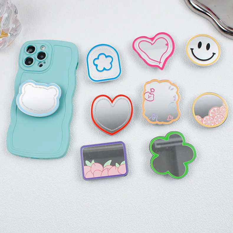 

Wholesale Custom Logo Mirror Phone Holder Wholesale Anti-drop Cell Phone Grip Creative Popular Mobile Phone Socket As a gift