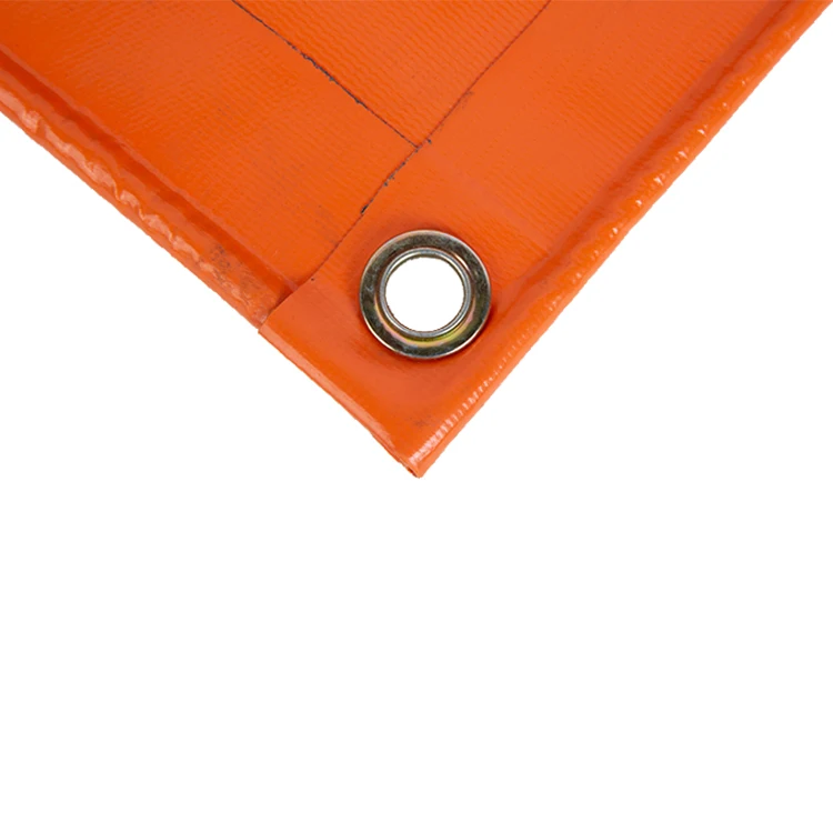 
Wholesale 0.55mm Orange Mesh Reinforced Tarpaulin For Truck Factory Direct Price flame-retardant awning tarpaulin manufacter 