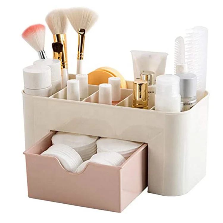 

Plastic Makeup storage Organizer Cosmetic storage Box with drawer for Bathroom Space-Saving