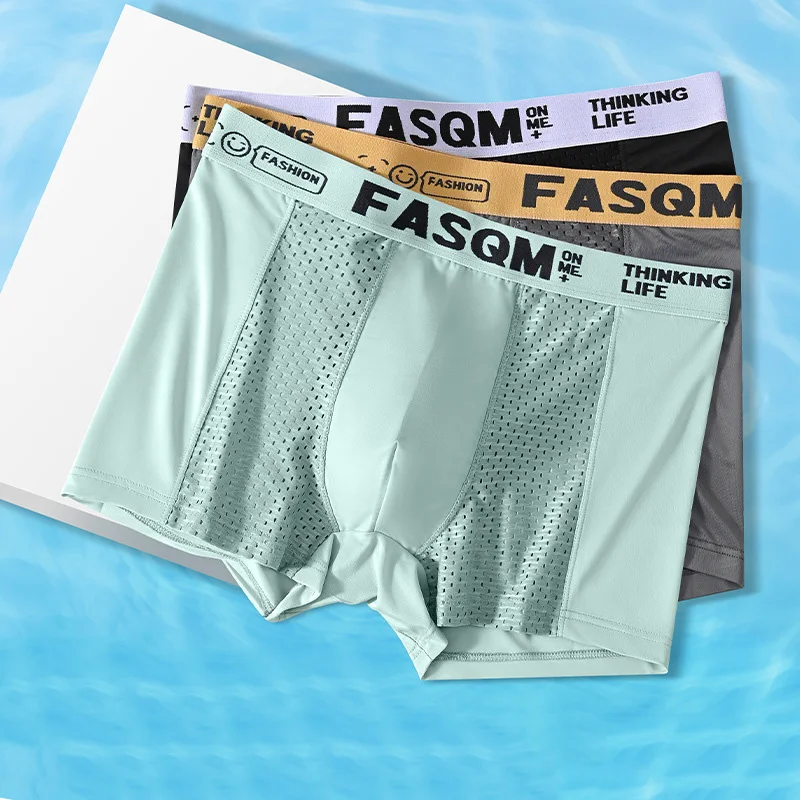 

Ladymate ODM/OEM Men's Boxer shorts Ice Silk Stretchy Underwear 3 Pack Men's boxer Comfortable Soft underpants Boxer Briefs