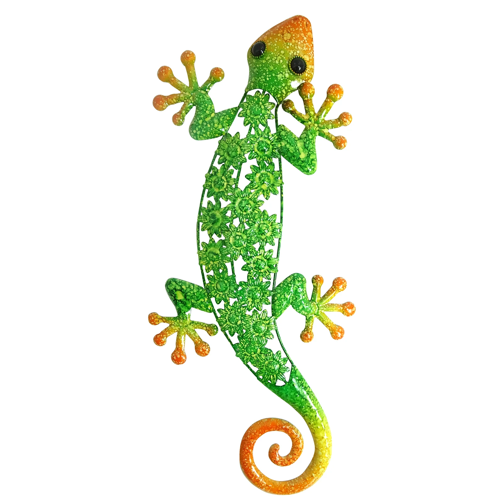 

Metal wall gecko green color art decor with hook backside can be hang on the wall