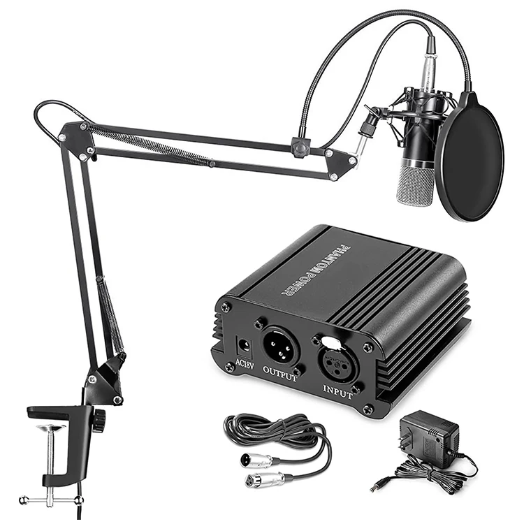 

Professional USB Microfone Condens Studio Condenser Microphone for Computer Recording Live Broadcast with Boom Arm Podcasting
