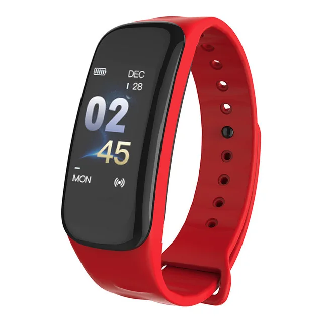

C1 Plus Smart Fitness Band Smart Wristbands Blood Pressure Colorful Touch Screen gps lady smart Bracelet band, Black, red, blue