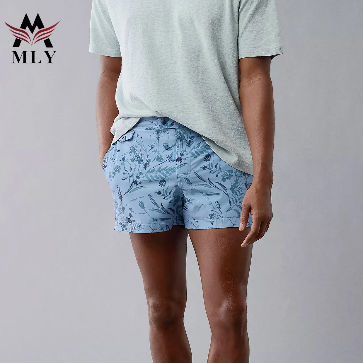 Hot Sale Custom Beach Shorts Men's Quick Dry Stripe Swim Trunks Beach Board Shorts Pocket Printed Sea Shorts