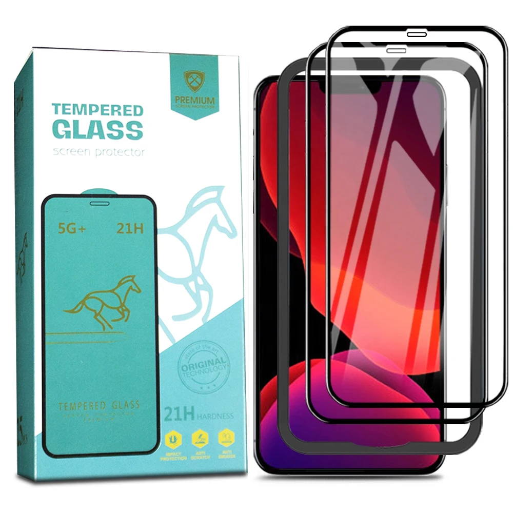 

5G+ Packs Glass 3D Full Frame Premium Tempered 21H Hardness PET Soft Edge Easy Apply for iphone 12 pro max screen protector