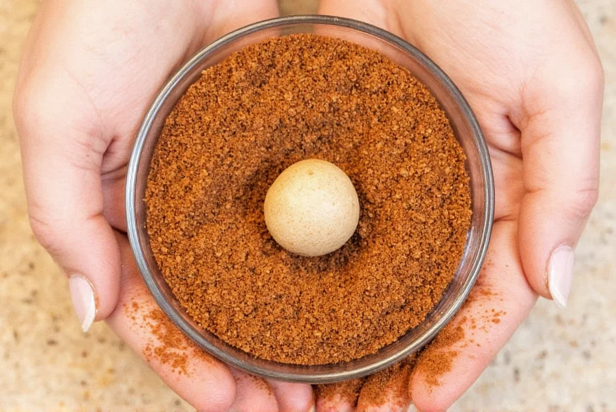 Close-up of whole nutmeg seeds next to freshly grated pile showing texture difference