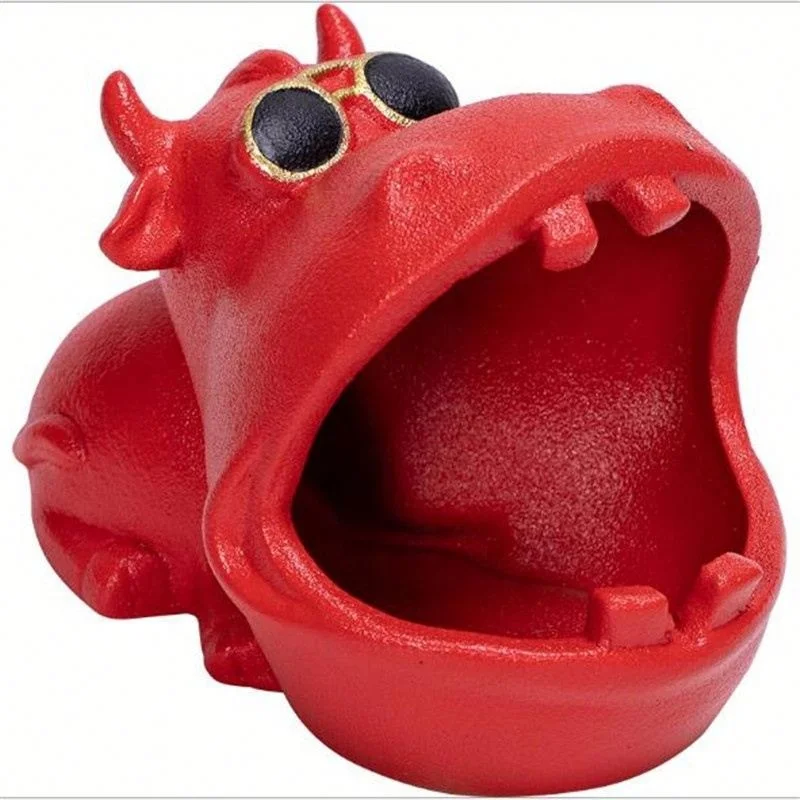 

Ceramic Creative Cute Animal Fashionable Household Ashtray jhcentury, Red/black