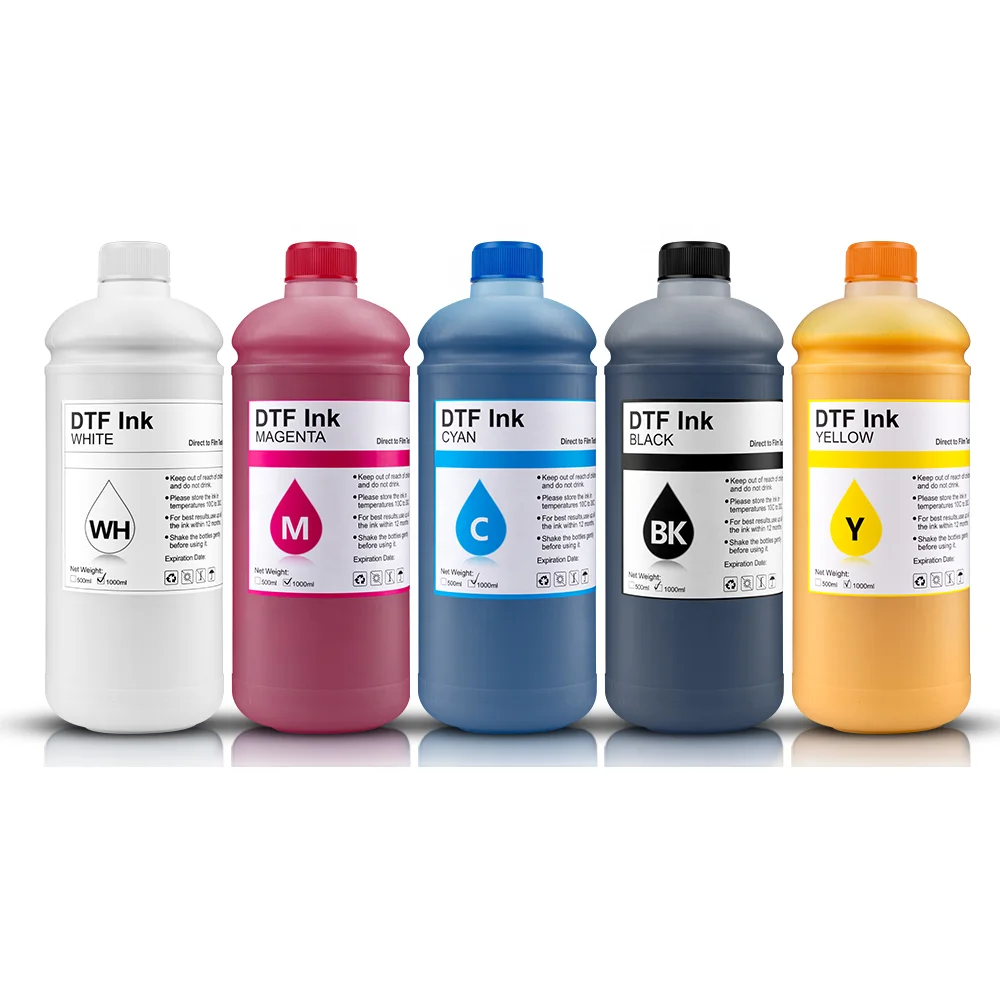 Ocbestjet 36 Month Shelf 1L Anti Sublimation Direct to Film Printing Dye Ink Kcmyw Magnetic Canvas Cotton Inkjet Dtf Pigment Ink