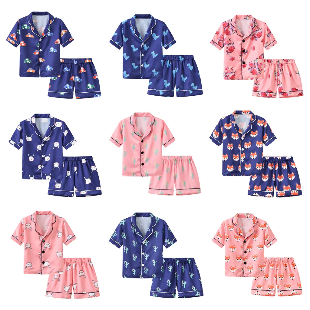 

2021 children's pajamas summer new children's clothes sets short-sleeved shorts kids set baby clothes, Picture