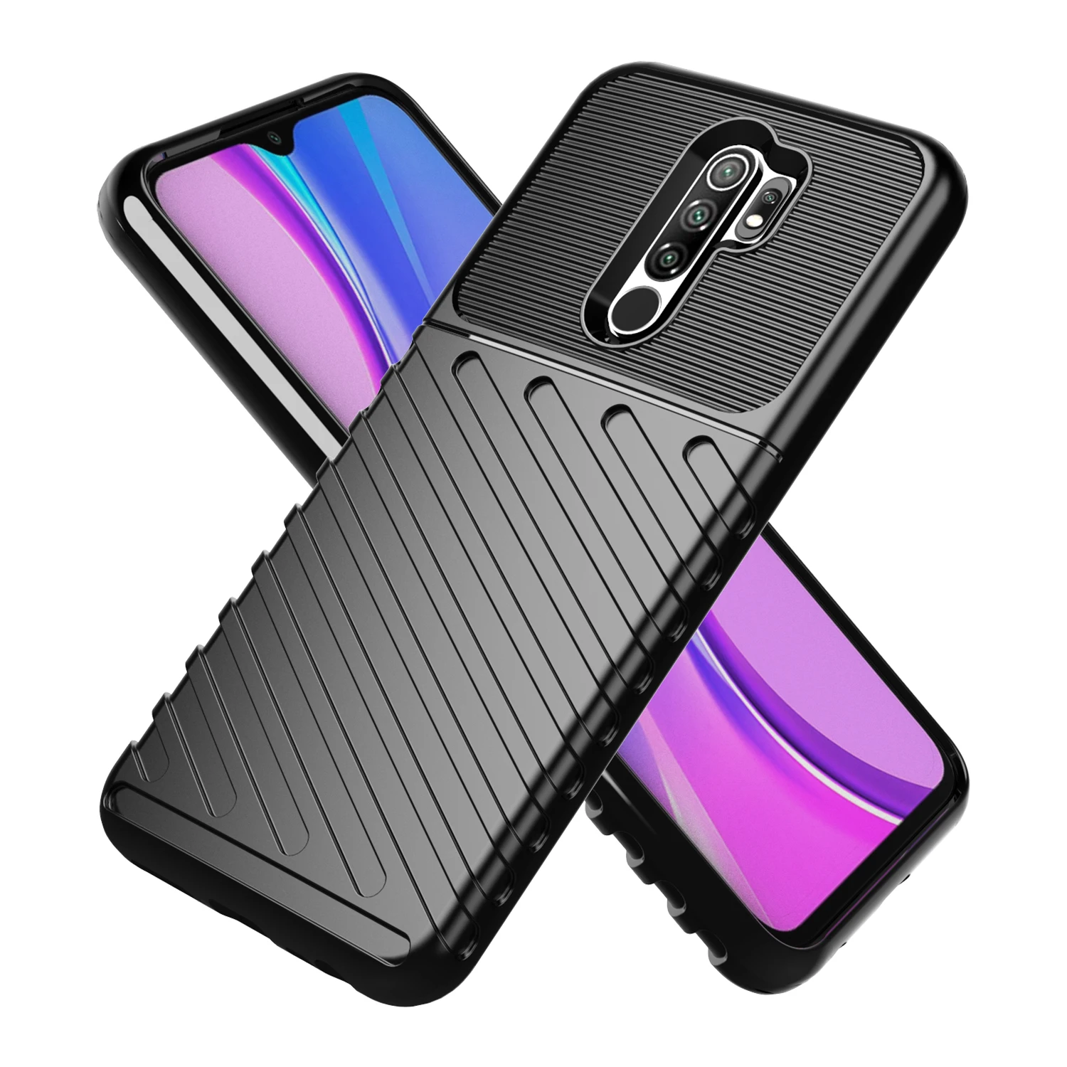

Shockproof TPU Mobile Back Cover For Redmi 9 phone case, 3colors