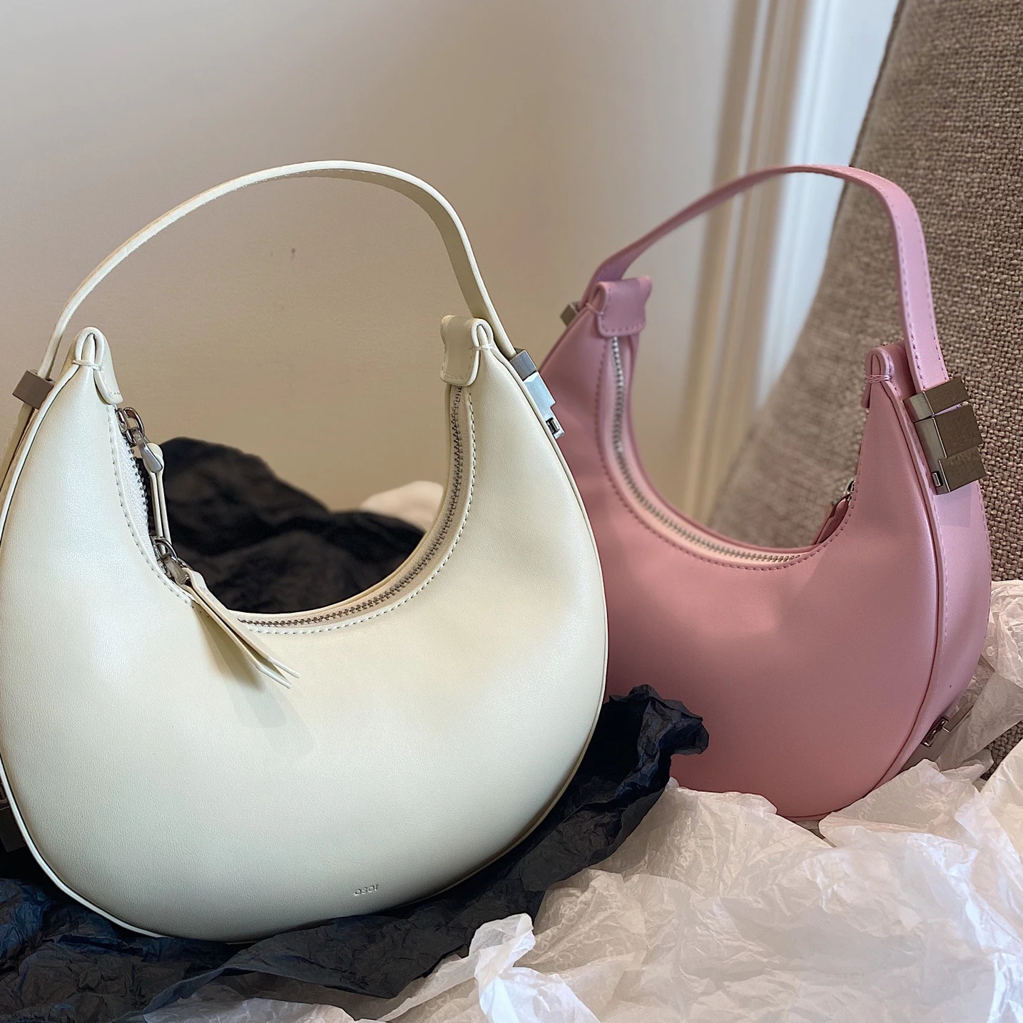 

2021 Korean Designer Bag OSOI Women Leather Hand Bags Ladies Bags Leather Handbags