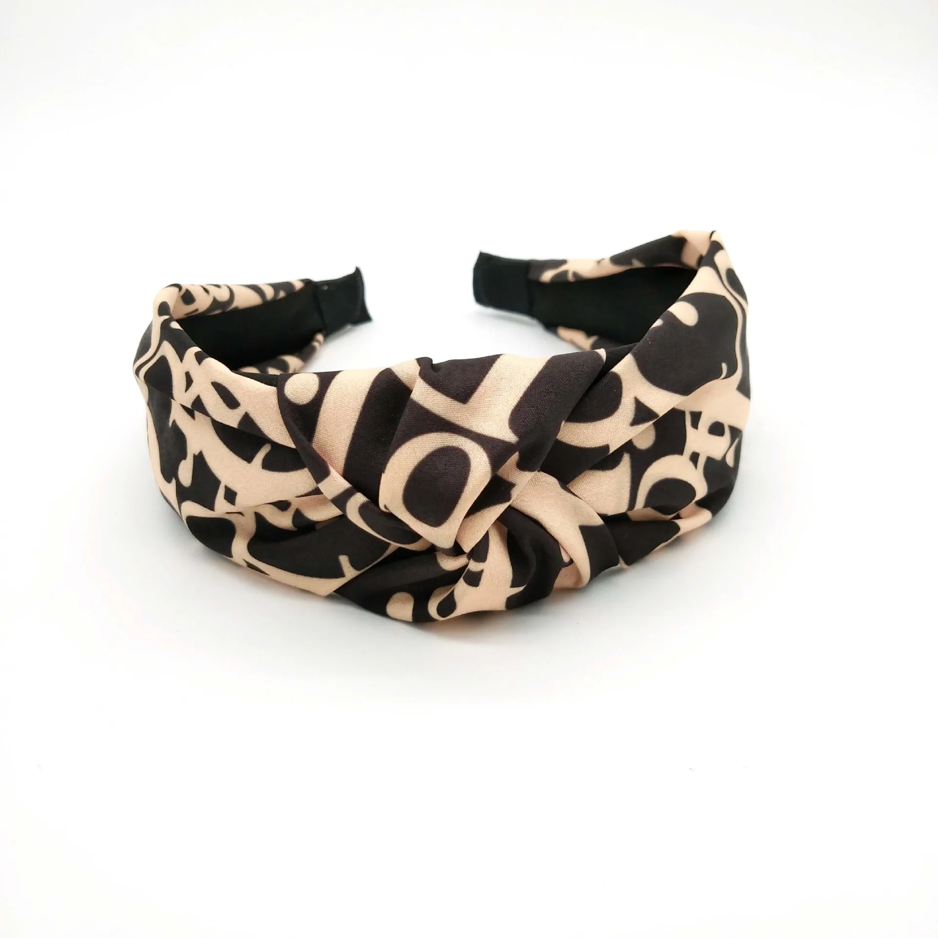 Kinling Best Selling Cloth Knotted Headband Letter Print Twisted Headband