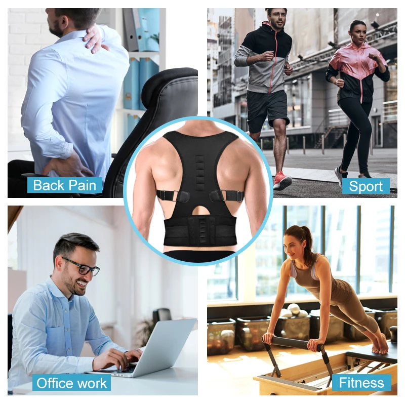 
Adjustable back support brace belt stretcher straightener magnetic body posture corrector shoulder Posture Corrector 