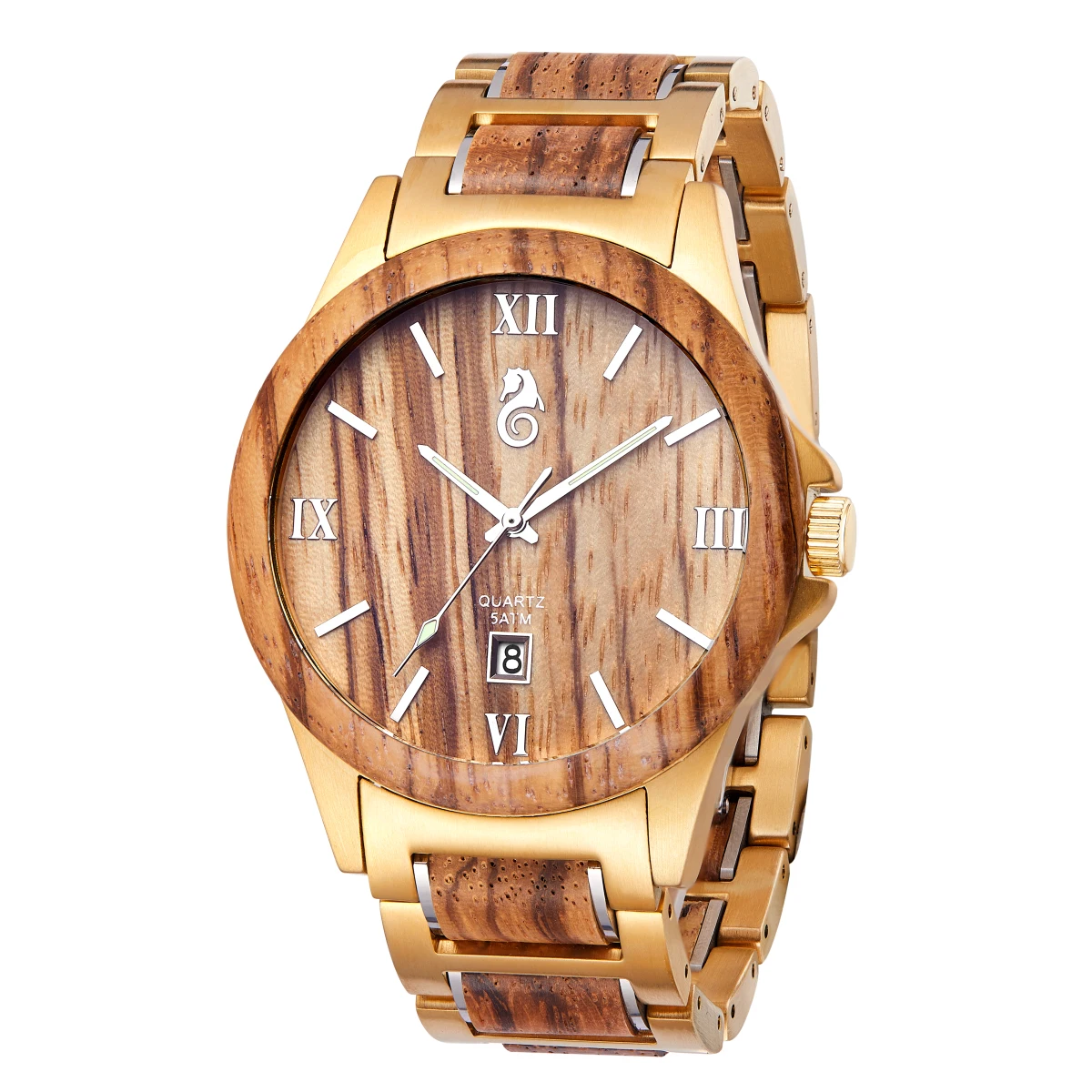 

Handmade display stand wood band custom logo wall watch wood case mens wooden watch, 2 colors
