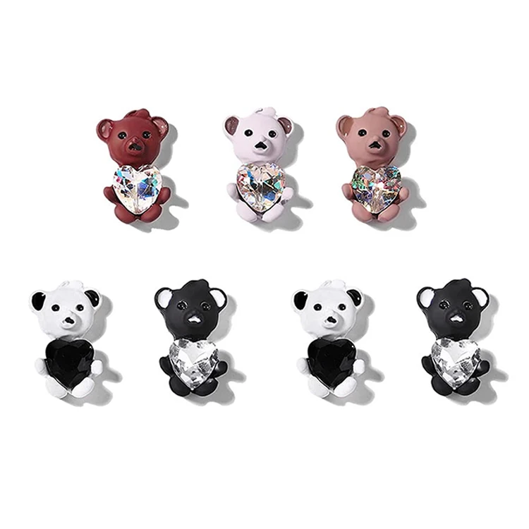 

Wholesale Supplies Nail Charms Lovely Bear Butterfly Shape Rhinestones Alloy Nail Art Stickers Decorations, Colorful